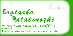 boglarka malatinszki business card